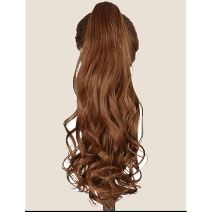 DILLARDS Extension Long Wavy Light Brown Ponytail Wig For Comfortable And Stylish Heat Fiber - Image 2